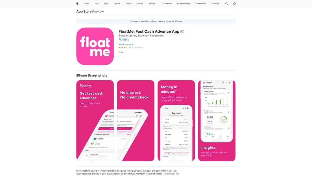 FloatMe: Fast Cash Advance App Finance