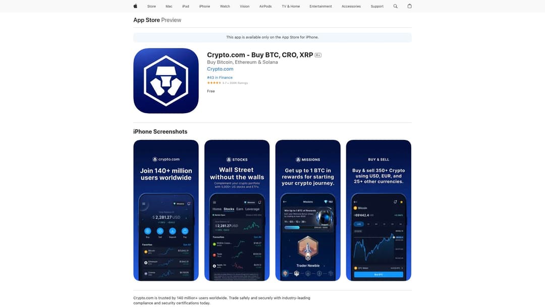 Crypto.com - Buy BTC, CRO, XRP