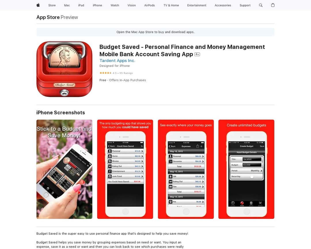 Budget Saved - Personal Finance and Money Management Mobile Bank Account Saving App