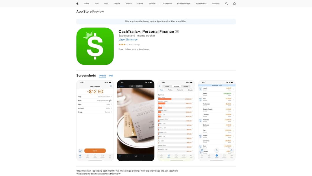 CashTrails+: Personal Finance