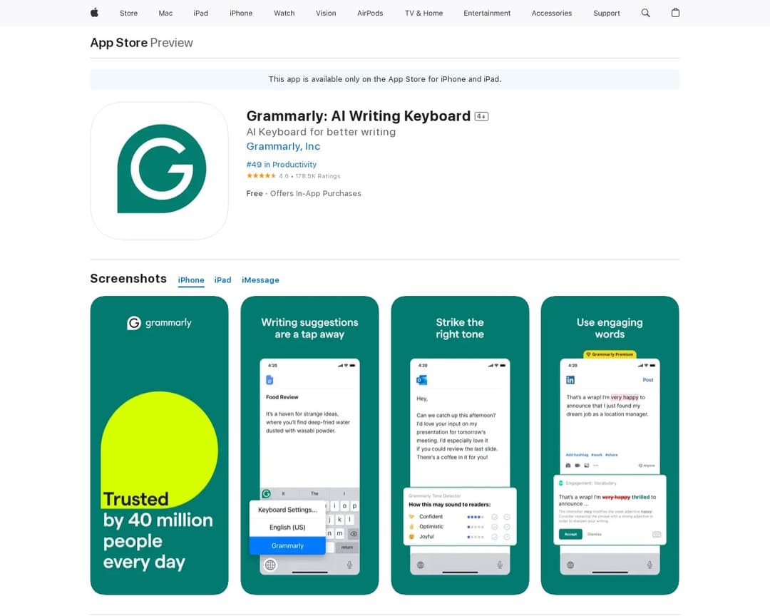 Grammarly AI Writing Keyboard