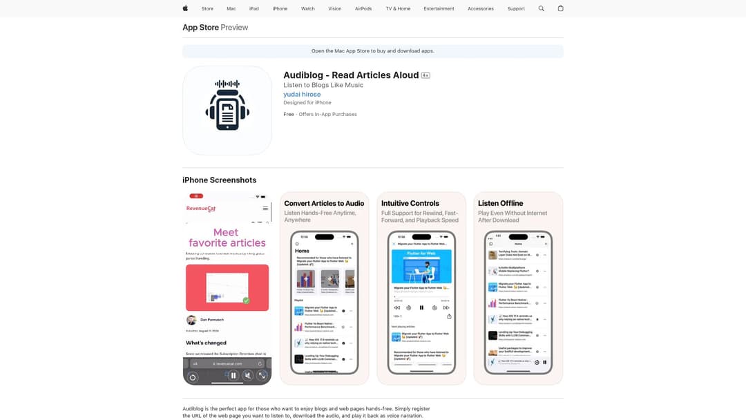 Audiblog - Read Articles Aloud