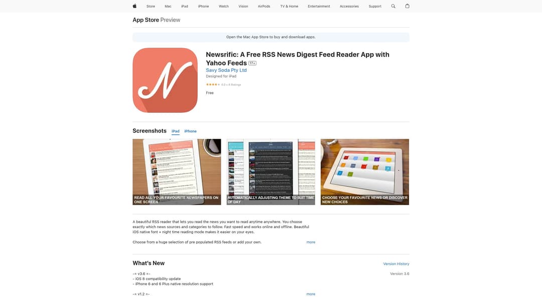 Newsrific: A Free RSS News Digest Feed Reader App with Yahoo Feeds