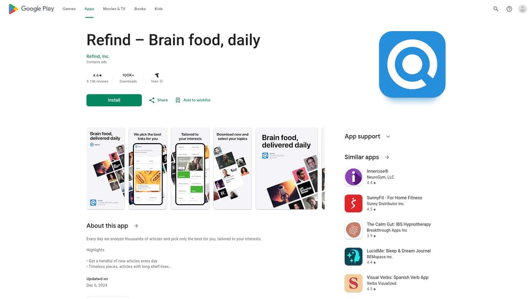 Refind – Brain food, daily