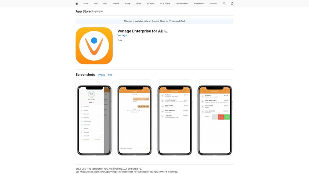 Vonage Enterprise for AD Business