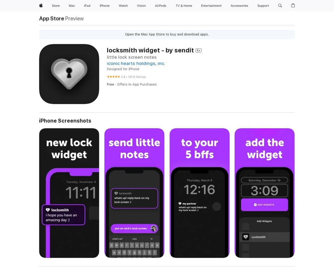 locksmith widget - by sendit Social Networking