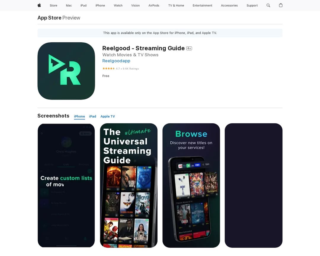 Reelgood - Streaming Guide Entertainment