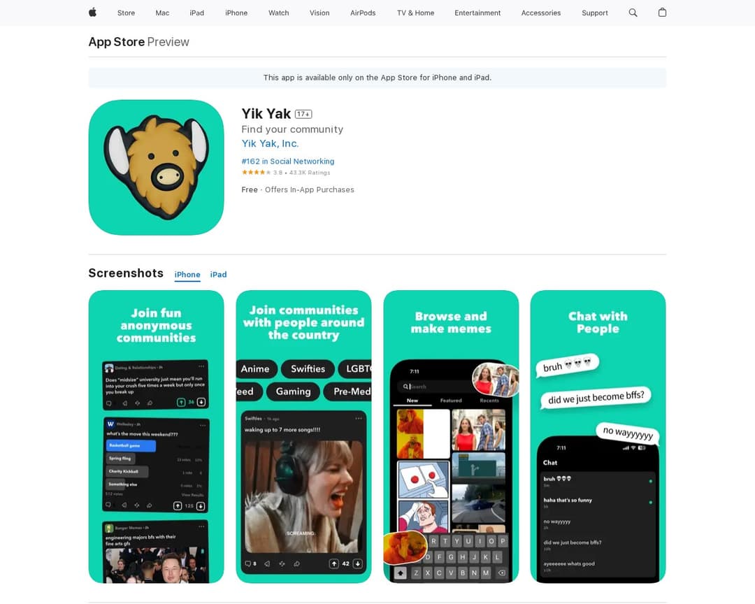 Yik Yak Social Networking