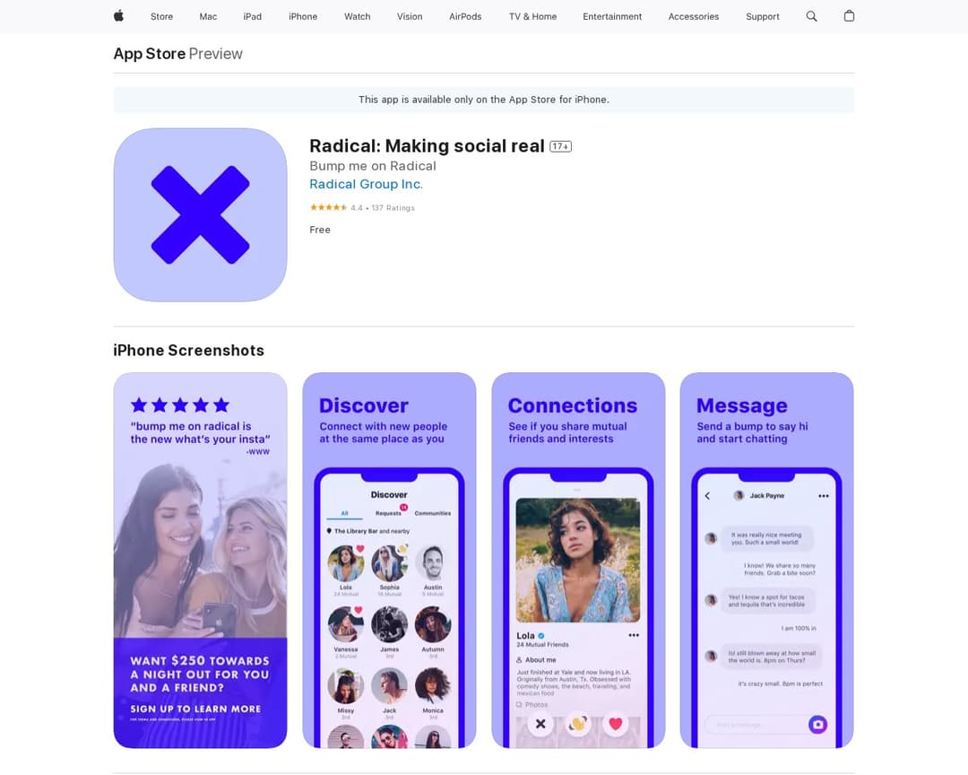 Radical: Making social real Social Networking