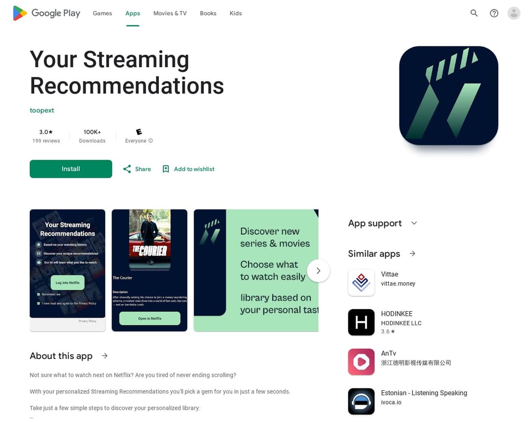 Your Streaming Recommendations