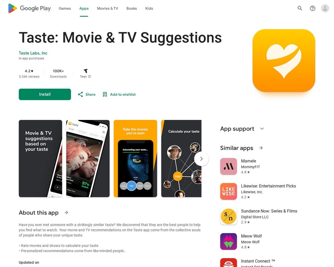 Taste: Movie & TV Suggestions
