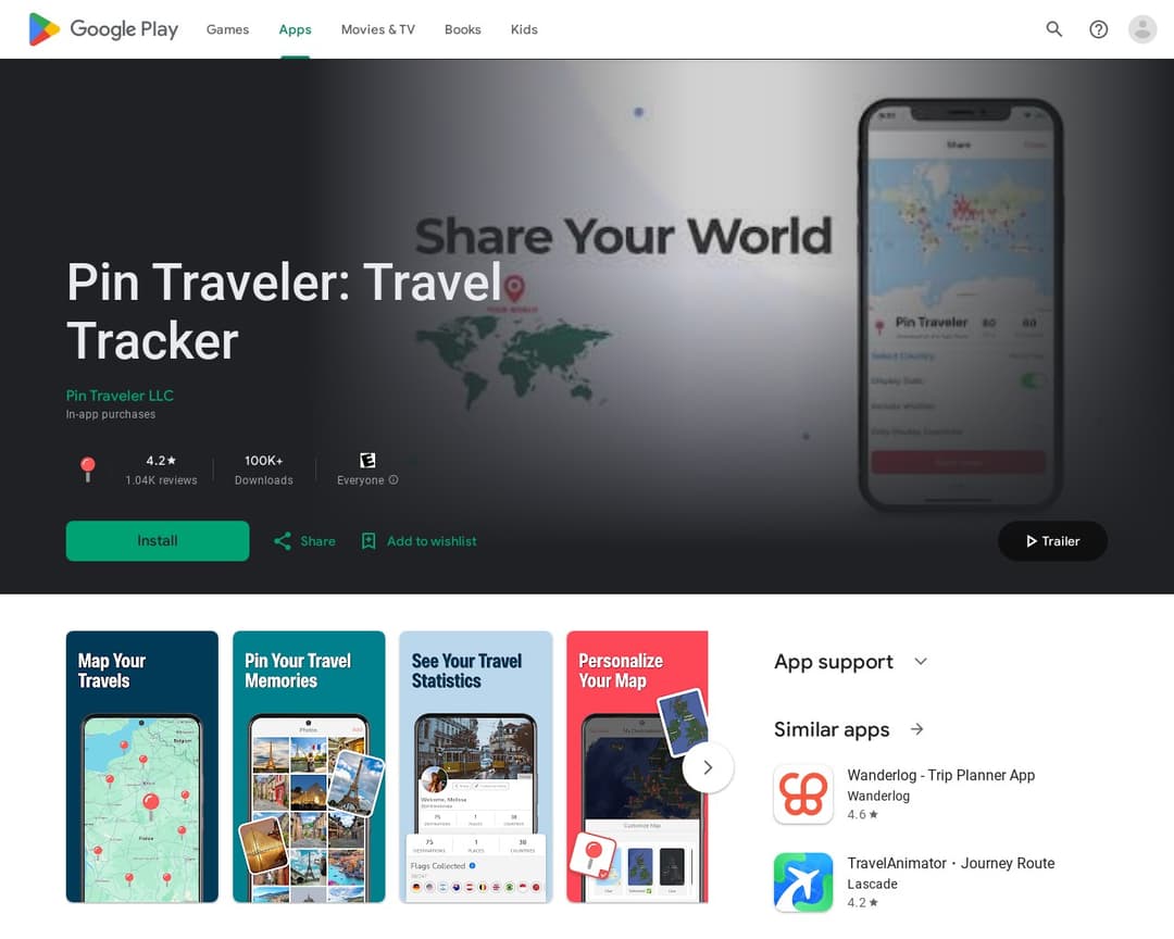 Pin Traveler: Travel Tracker
