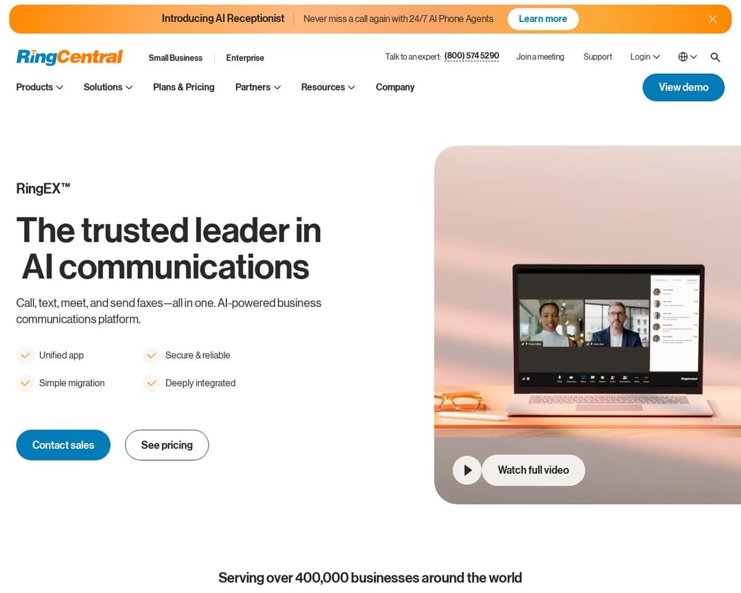 RingEX AI cloud communications AI-powered