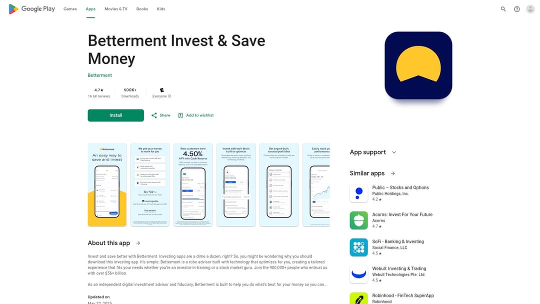 Betterment Invest & Save Money