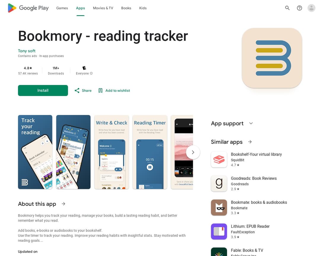 Bookmory - reading tracker