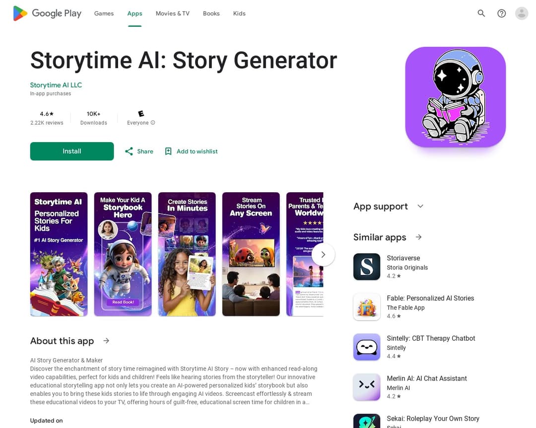 Storytime AI: Story Generator