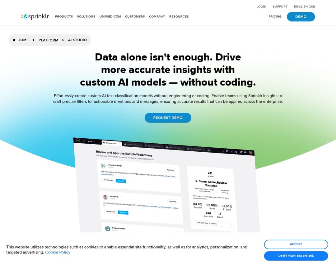 Sprinklr AI Studio