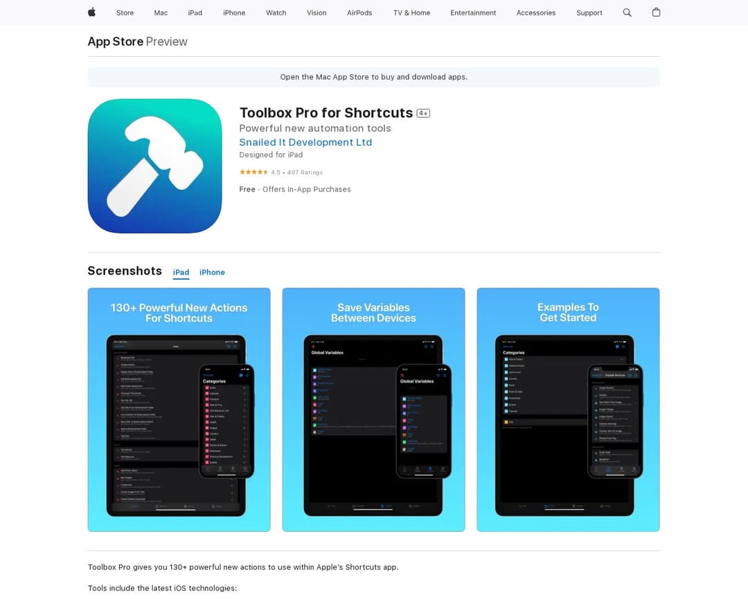 Toolbox Pro for Shortcuts