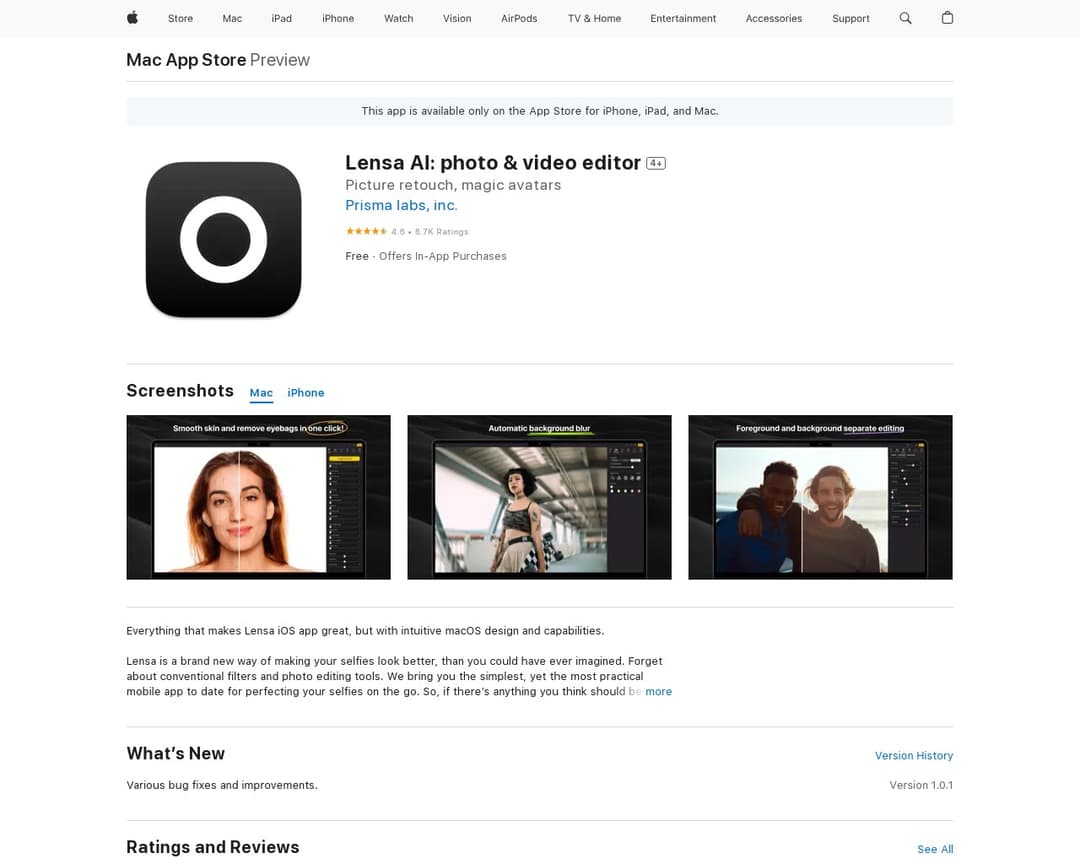 Lensa AI: photo & video editor