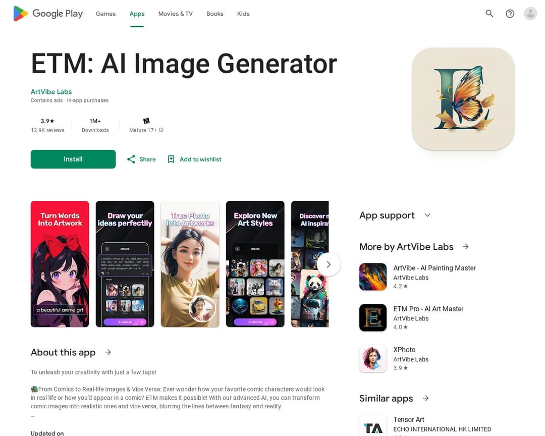 ETM: AI Image Generator