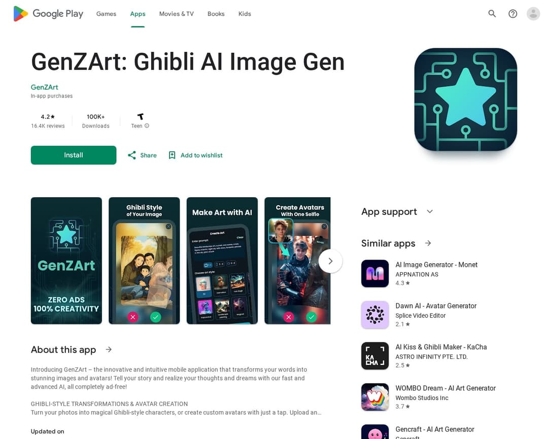 GenZArt: Ghibli AI Image Gen