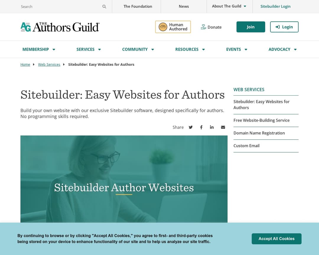 Authors Guild Sitebuilder