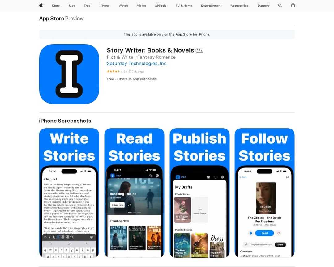Story Writer: Books & Novels