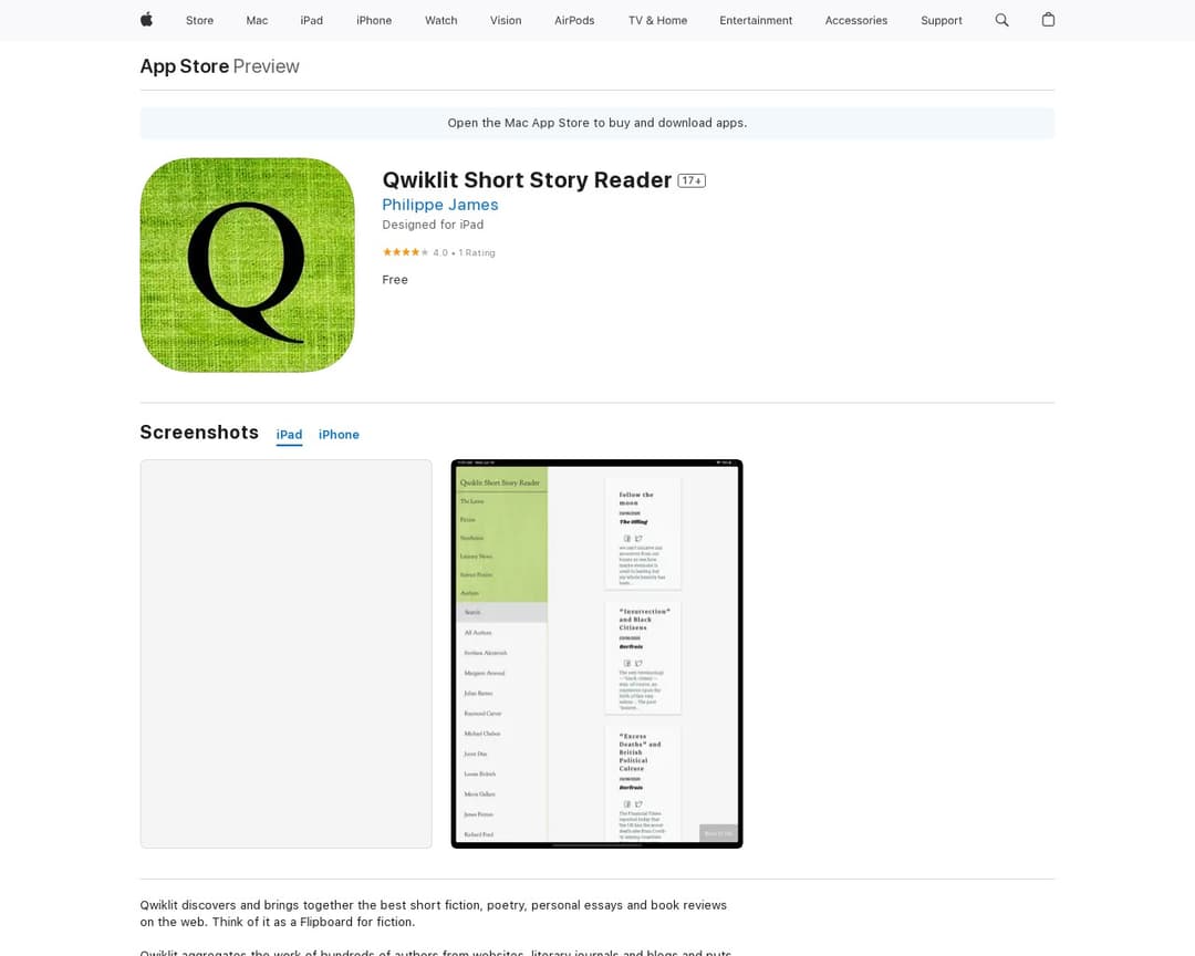 Qwiklit Short Story Reader
