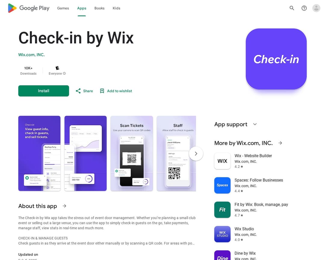 Check-in by Wix