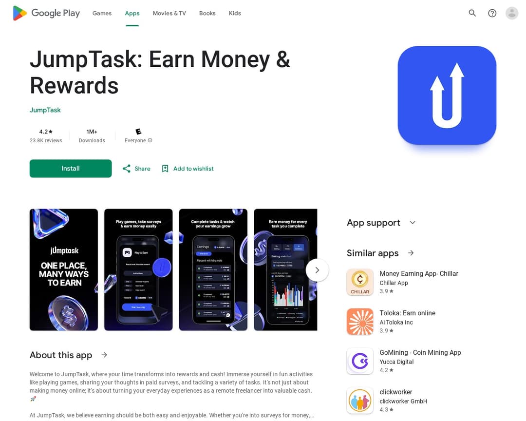 JumpTask: Earn Money & Rewards