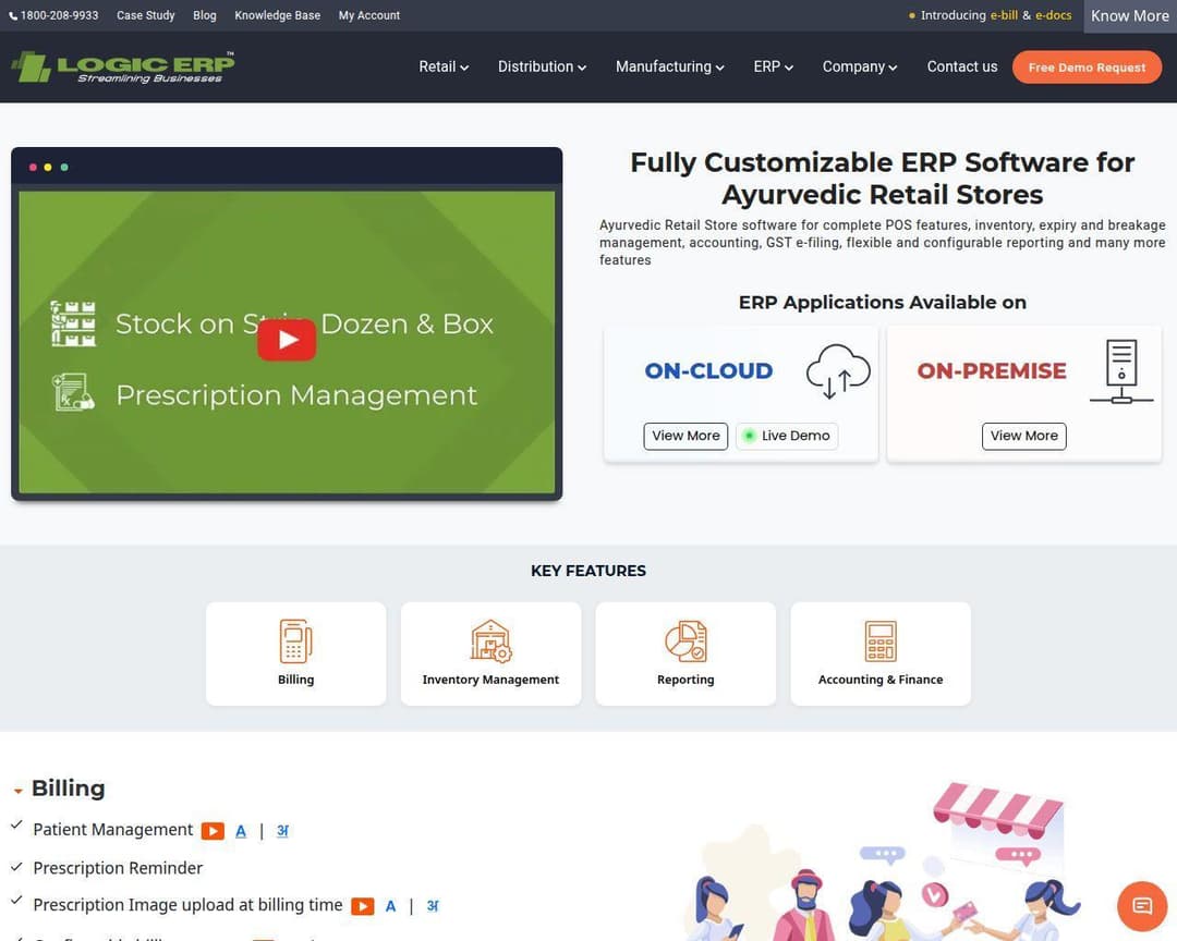 LOGIC ERP Ayurvedic Retail Billing Software