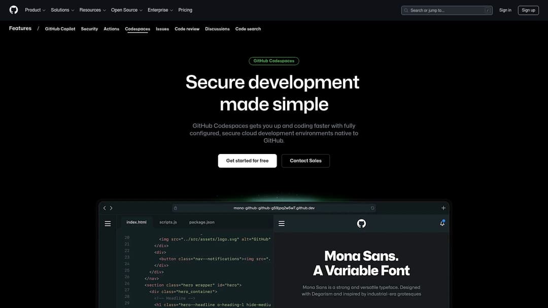Codespaces Instant dev environments