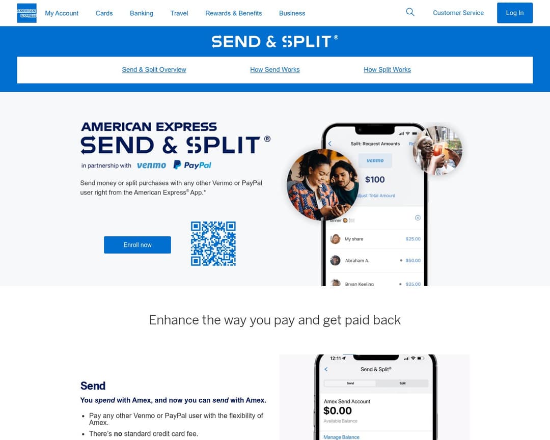 American Express Send & Split with Venmo & PayPal