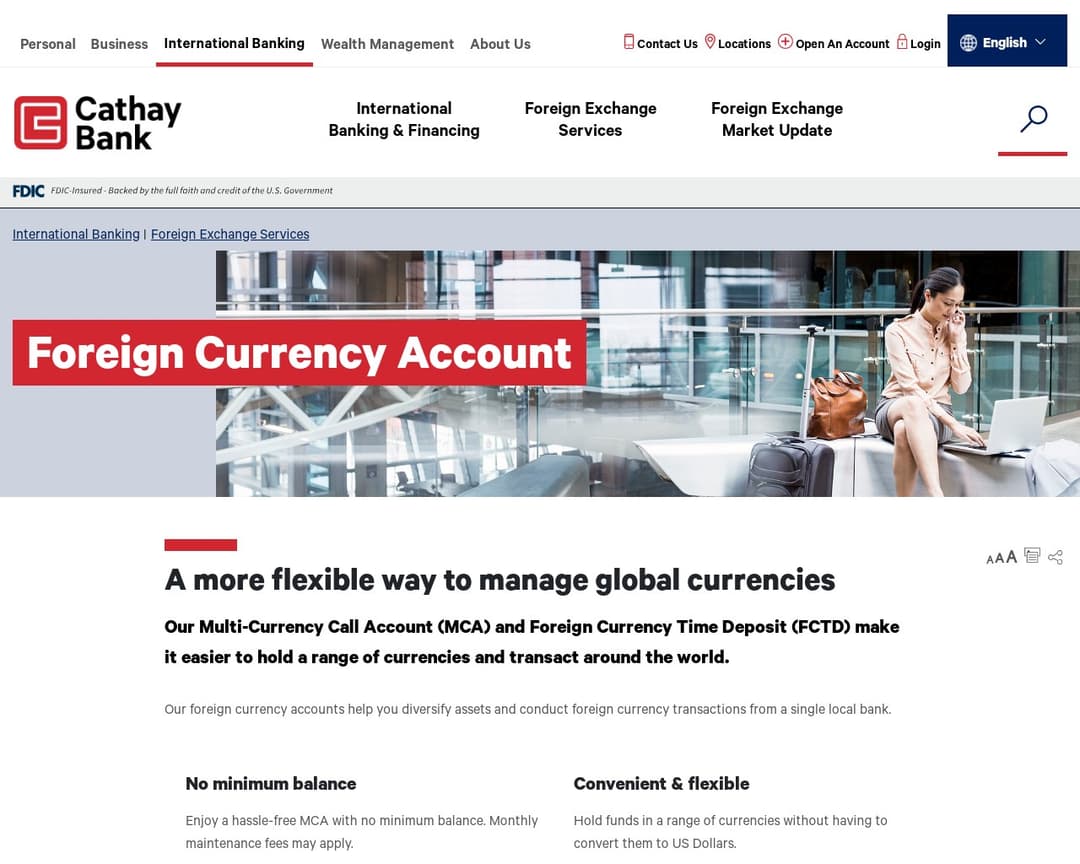 Foreign Currency Account (Cathay Bank)