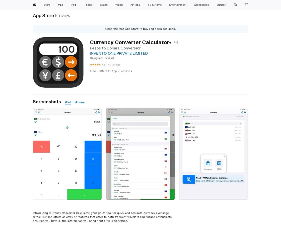 Currency Converter Calculator•