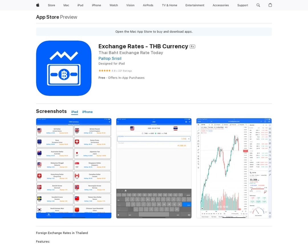 Exchange Rates - THB Currency