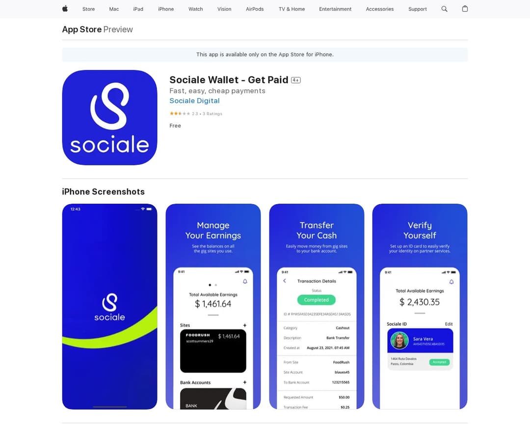 Sociale Wallet - Get Paid