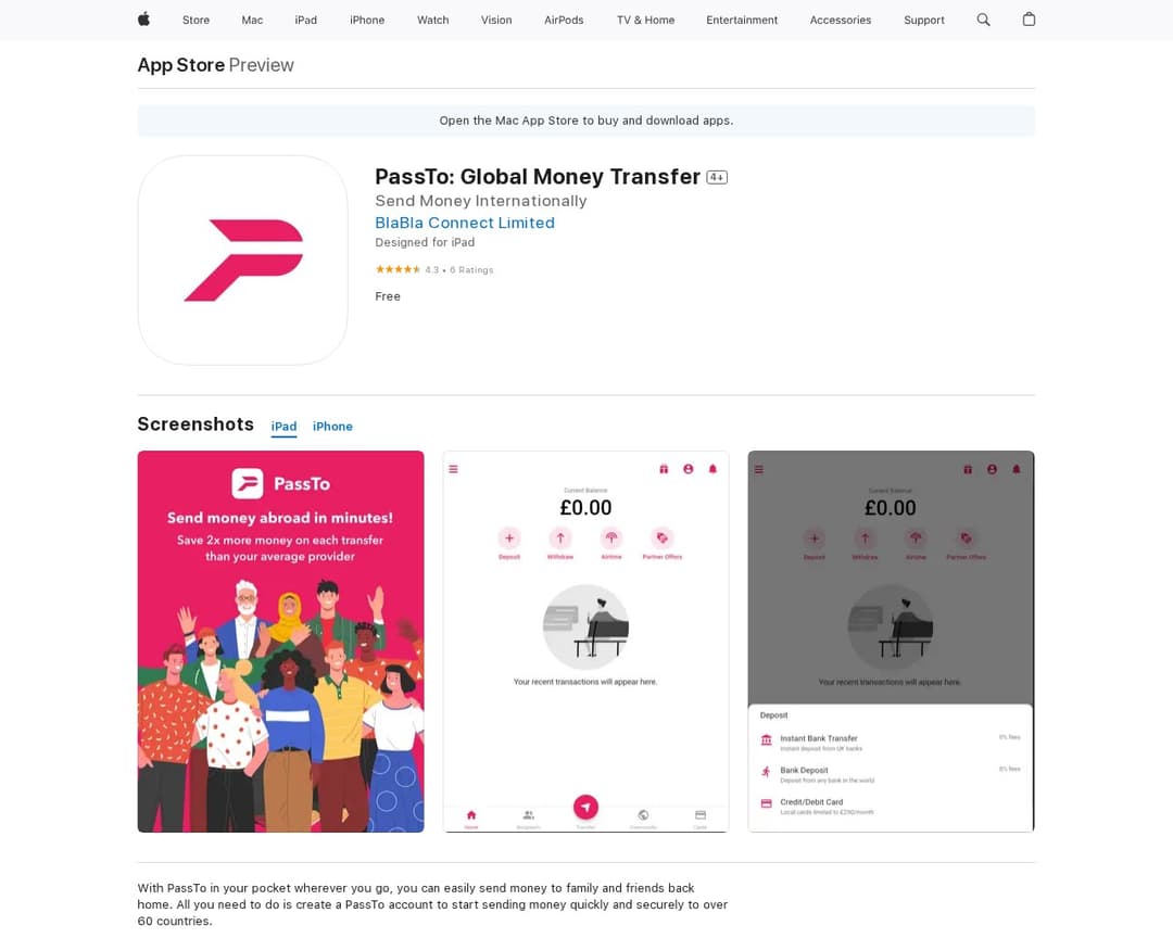 PassTo: Global Money Transfer