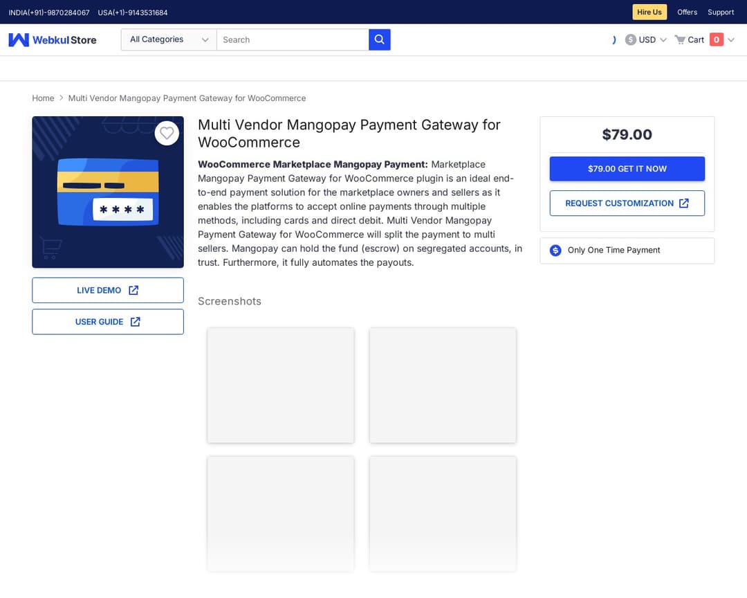 WooCommerce Multi Vendor Mangopay Payment Integration