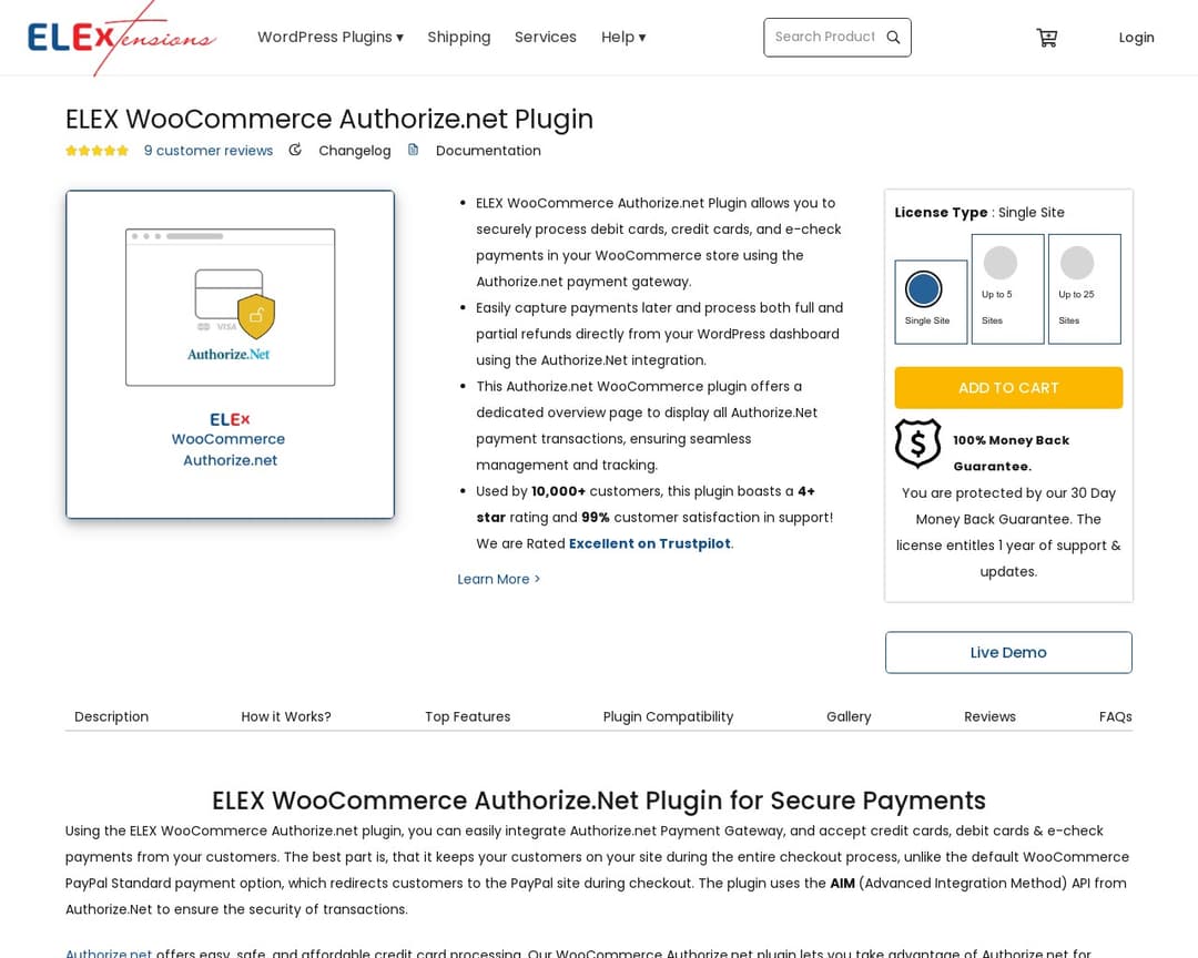 ELEX WooCommerce Authorize.net Plugin