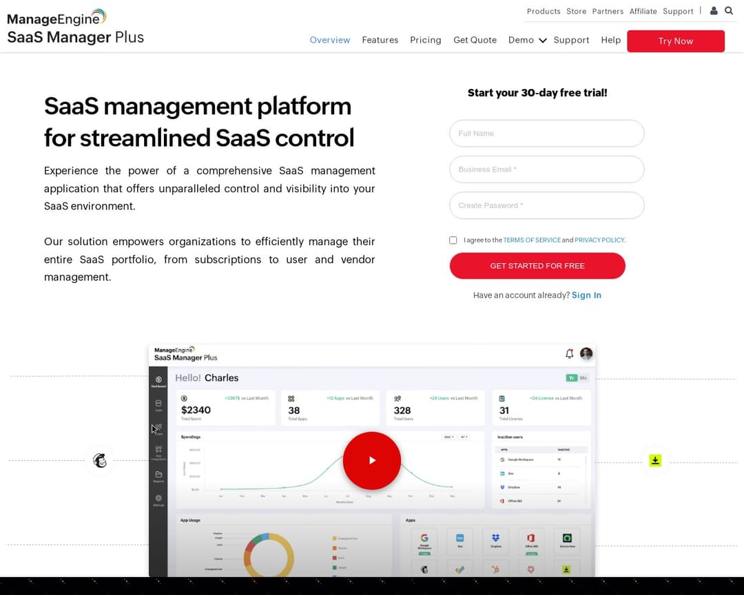 ManageEngine SaaS Manager Plus