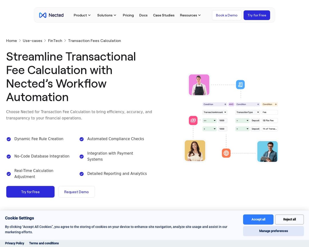 Nected Transaction Fees Calculation