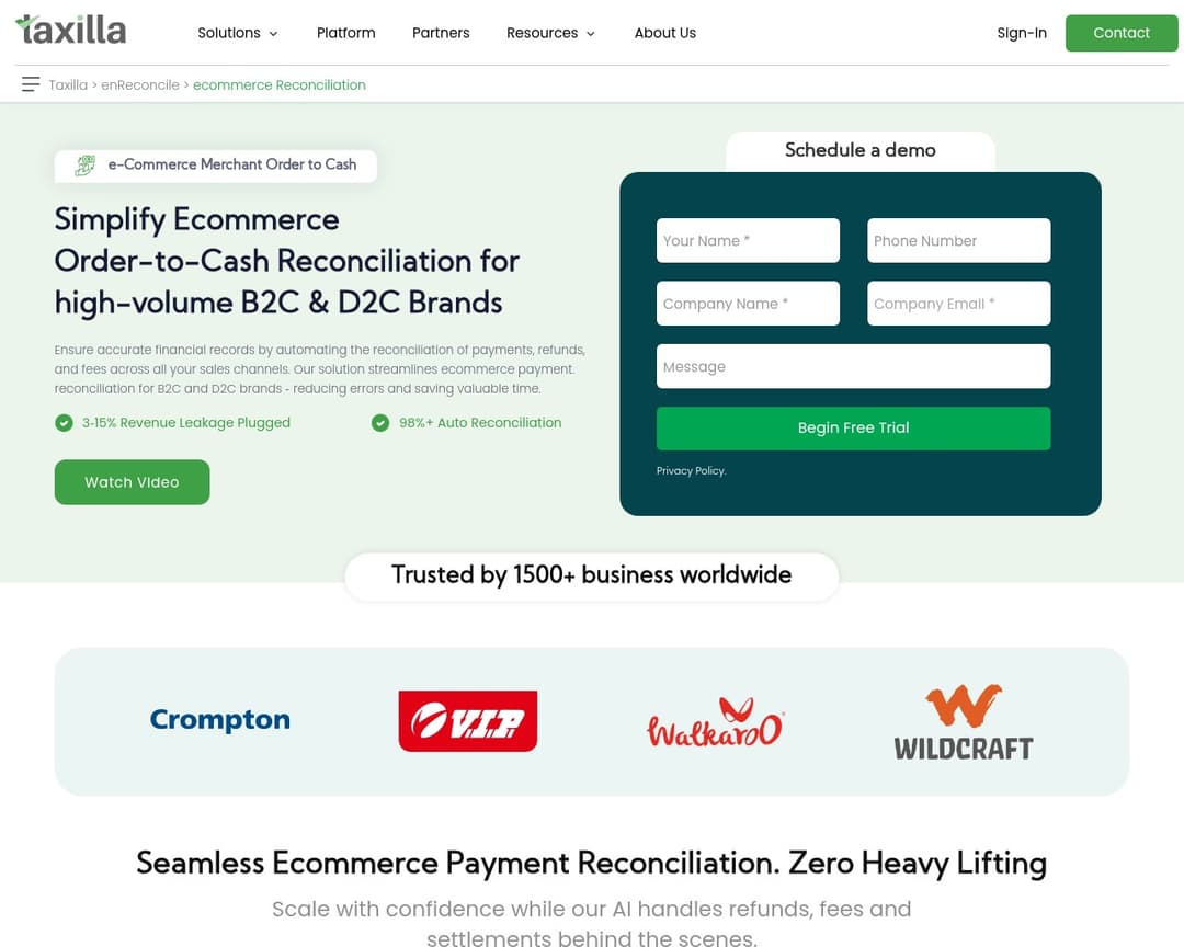 Taxilla Ecommerce Reconciliation