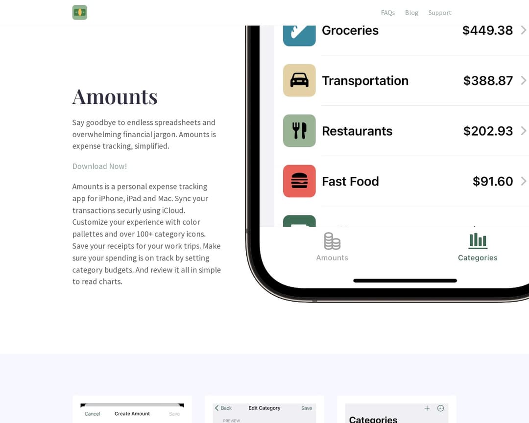 Amounts - Expense Tracker