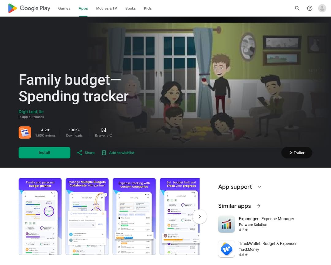 Family budget—Spending tracker
