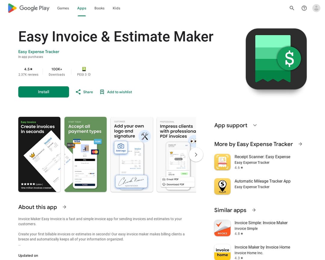 Easy Invoice & Estimate Maker