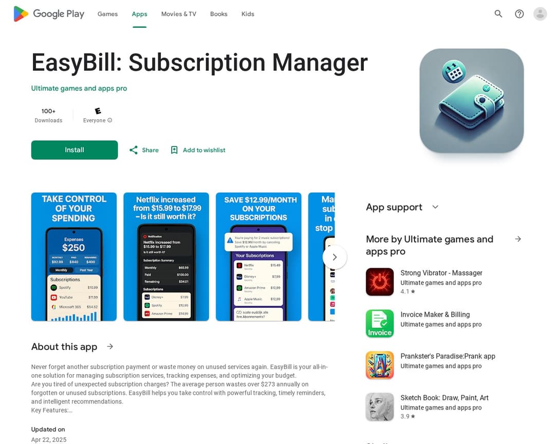 EasyBill: Subscription Manager