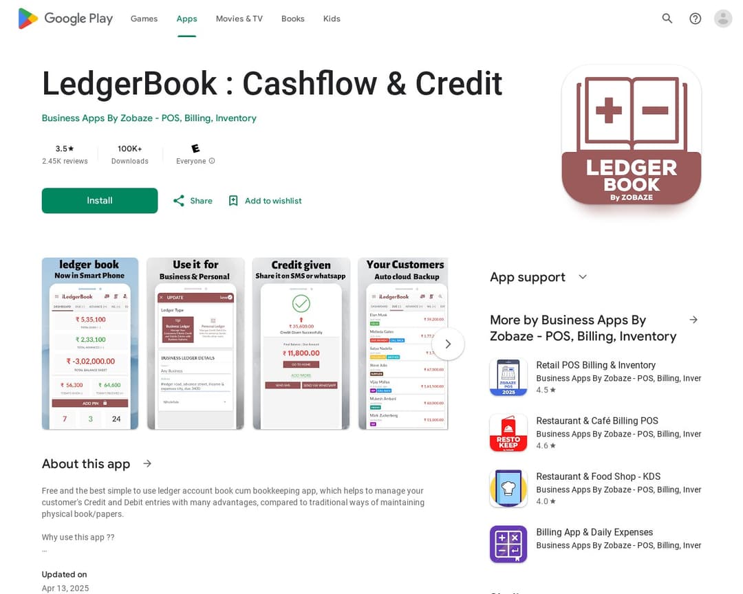 LedgerBook : Cashflow & Credit