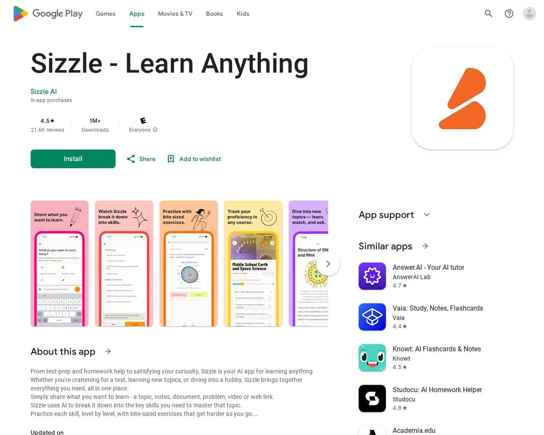 Sizzle - Learn Anything