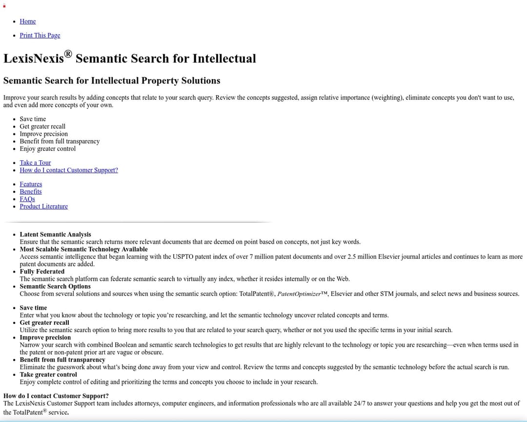 LexisNexis® Semantic Search for Intellectual Property